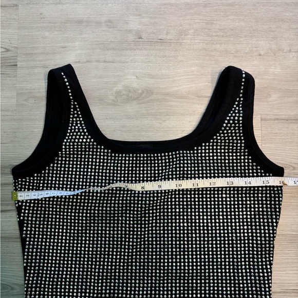 Source Unknown Black and Silver Studded Crop Top - Picture 6 of 6